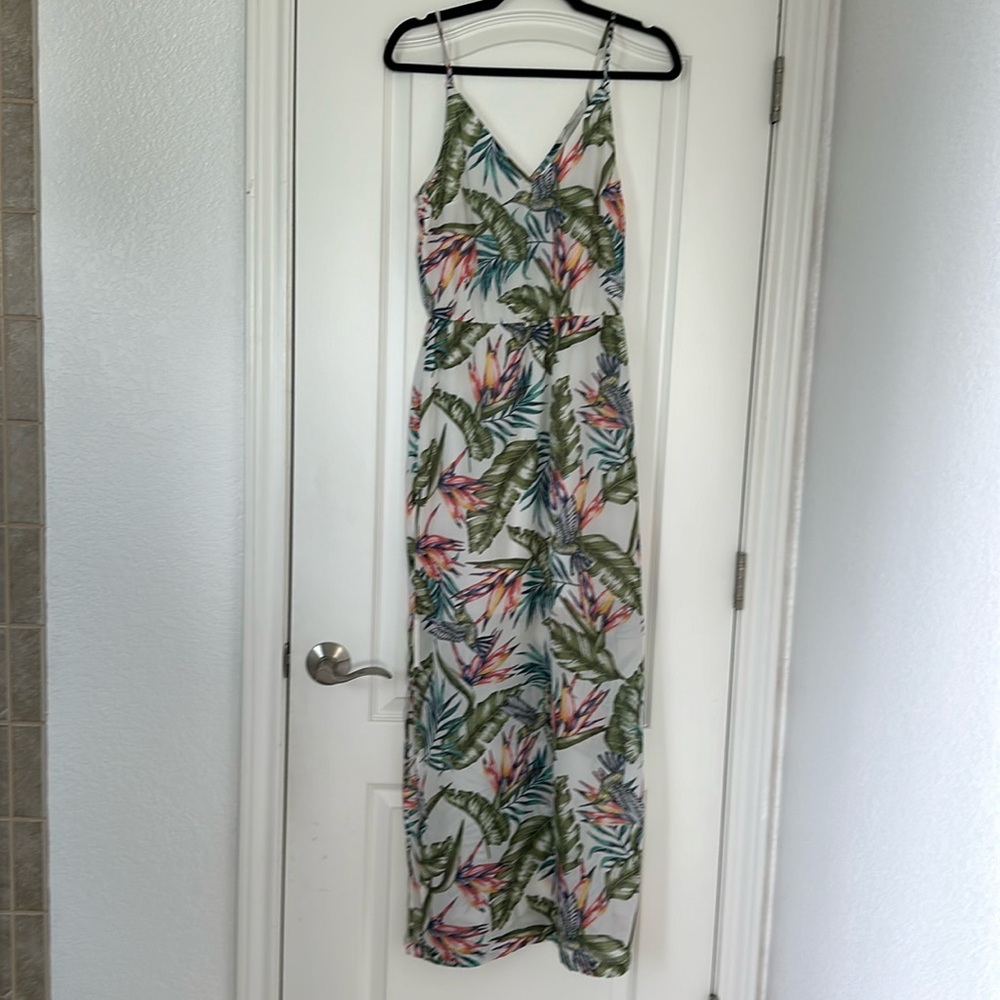 Tropical print maxi dress